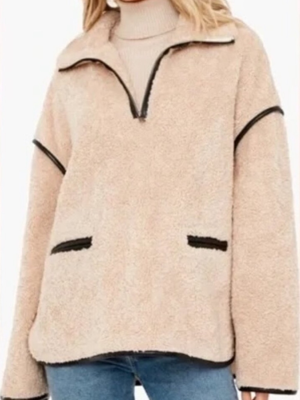 Tuckernuck Rhodes Shearling Quarter Zip Jacket S